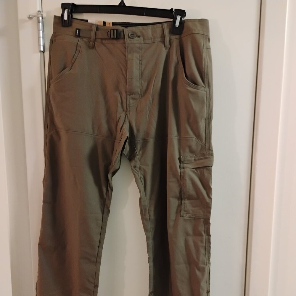 Prana Mens 33x30 Stretch Zion Pant II Slate Green Straight Leg New With Tags